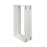White rectangular metal frame.
