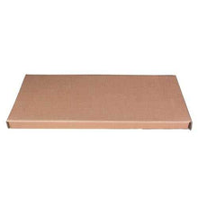 A rectangular, flat, brown cardboard box.