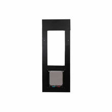 Black doggie door frame with flap.