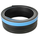 A roll of black rubber seal with blue tape on the adhesive side.