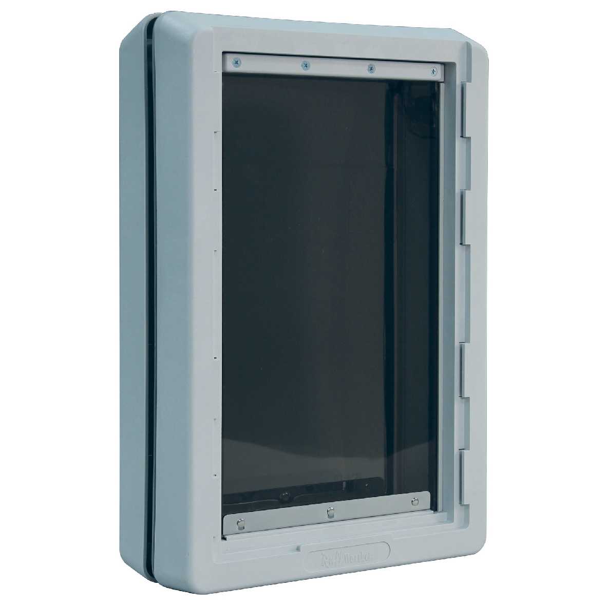 A gray and black pet door_Color_White