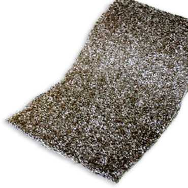 A rectangular sheet of rough, dark material with silver speckles.