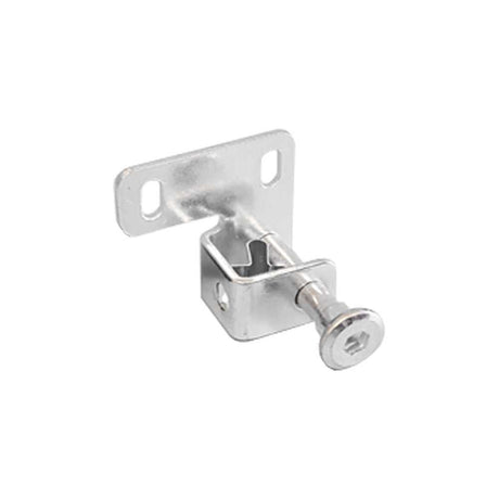 A silver-colored metal bracket with a bolt.