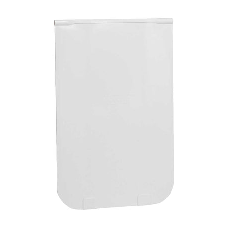 White plastic panel on a white background.