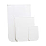 Magnador Replacement Flaps, white, small flap, front-on view of three rigid white pet door flap panels arranged from largest at the rear to smallest at the front for size comparison.