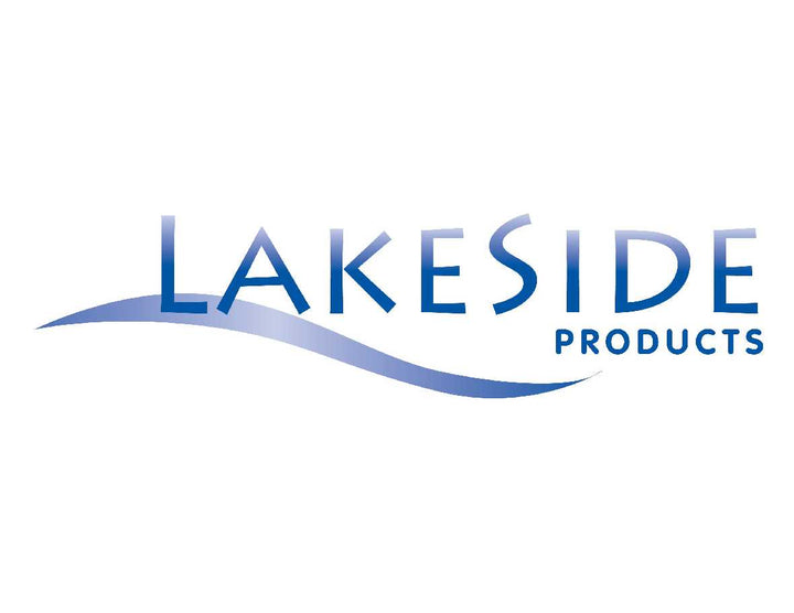 The image shows the Lakeside Products logo in blue, with a wave graphic underneath the word "Lakeside".