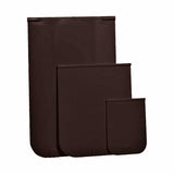 Three brown, rectangular containers, each a different size, nested together.