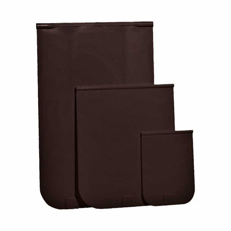 Three brown, rectangular containers, each a different size, nested together.