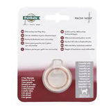 Packaged PetSafe microchip cat flap key in multiple languages with warranty information.