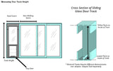 Diagram showing how to measure the track height for a sliding glass door.