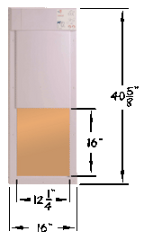 A white dog door with a closed top panel and an open bottom panel.