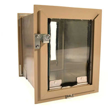Tan Hale pet door, angled view.