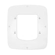 White, square device mount with rounded corners and a rectangular opening.