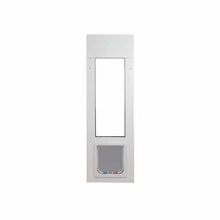 White door insert with an opening above a pet door.