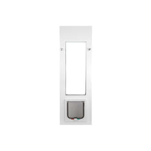 A white pet door.